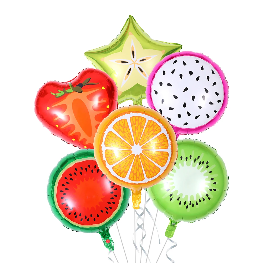 

10pcs 18inch Fruit Foil Balloon Peach Watermelon Kiwi Strawberry Orange Pineapple Summer Party Decoration Supplies Kids Toy