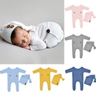 2 шт.компл. Детский комплект из шапки и комбинезона для фотосъемки новорожденных