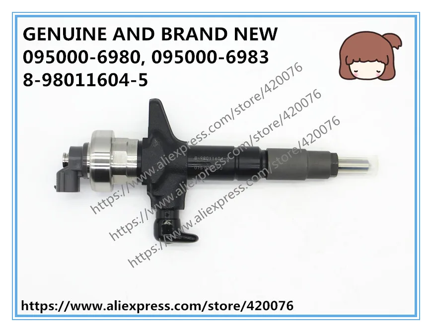 Подлинный и совершенно новый дизельный топливный инжектор 095000 6980 8 98011604 4 98055862 3