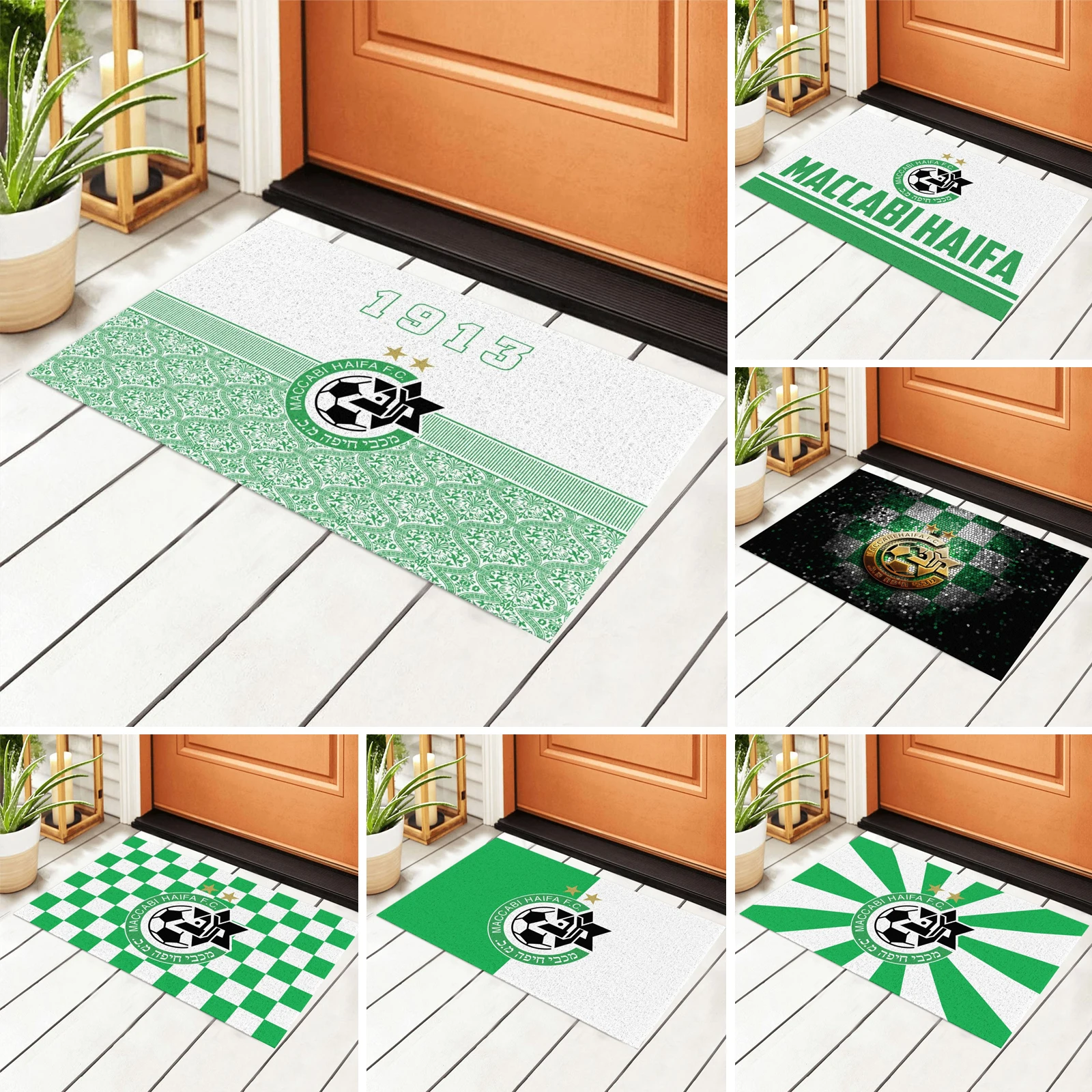 

Maccabi Haifa Fc Front Door Welcome Mat Heavy Duty Welcome Doormat for Indoor Outdoor Rug Entryway Mats, 15.7x23.6in