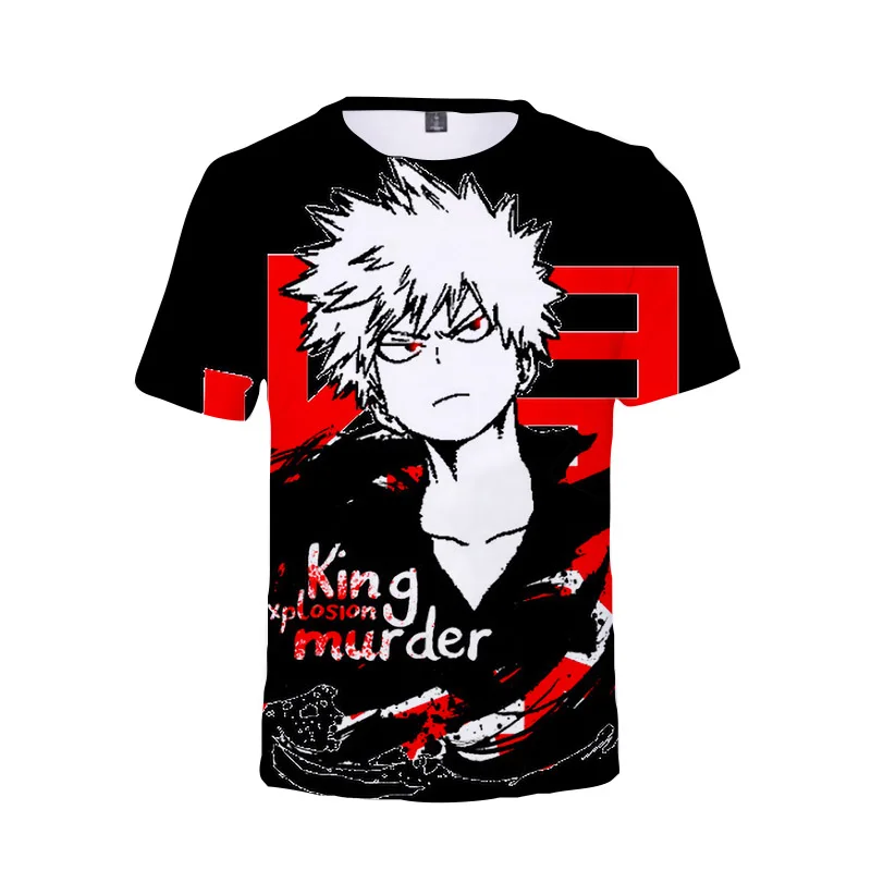 Футболка Boku No Hero Академия Bakugou женские и мужские футболки в стиле хип-хоп летняя