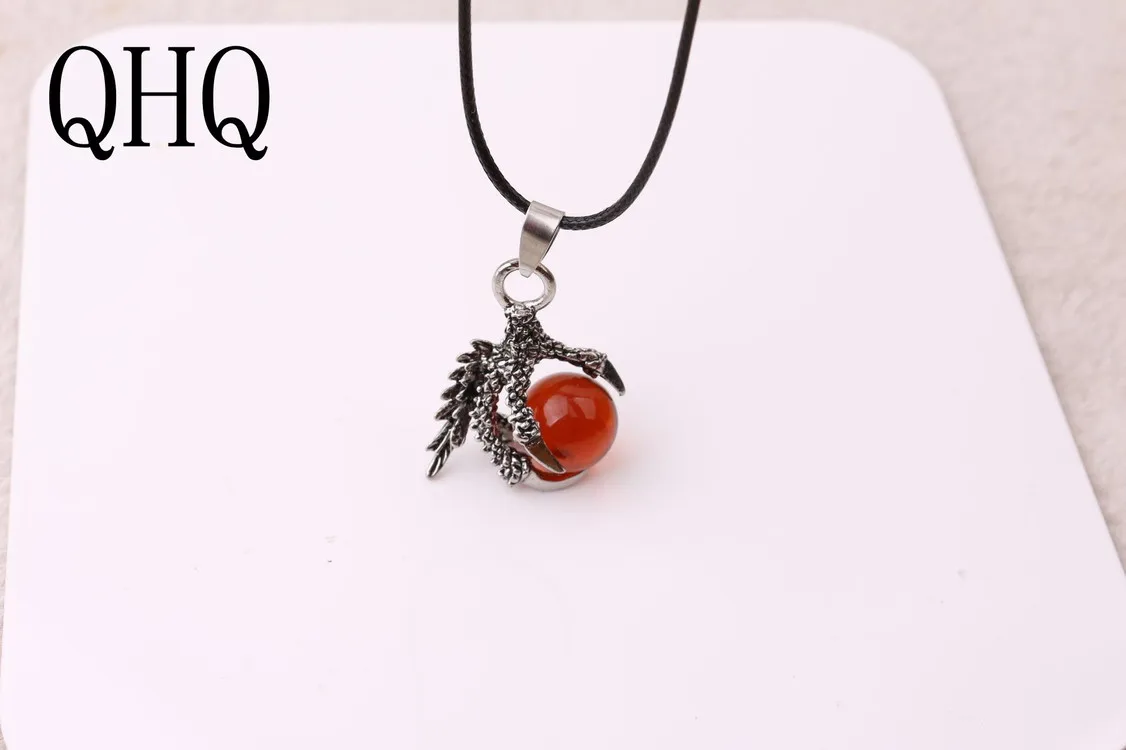 QHQ панк ретро коготь дракона бусины кулон личность властный Орлиный ожерелье