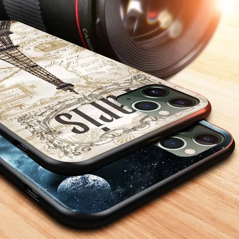 

Eiffel Tower For Apple iPhone 12 Pro Max Mini 11 Pro XS Max X XR 6S 6 7 8 Plus 5S SE2020 Black Phone Case