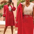 Костюм для матери невесты из двух предметов, красные наряды, расклешенные женские Формальные платья для гостей свадьбы, платья для вечеринки