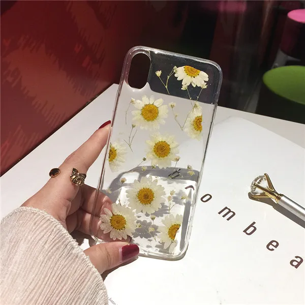 10 Qianliyao настоящие сушеные чехлы с цветочным принтом для IPhone X XS Max XR 6 6S 7 8 Plus 11 Pro Max чехол ручной работы мягкий свежий цветок чехол для телефона - Цвет: 10