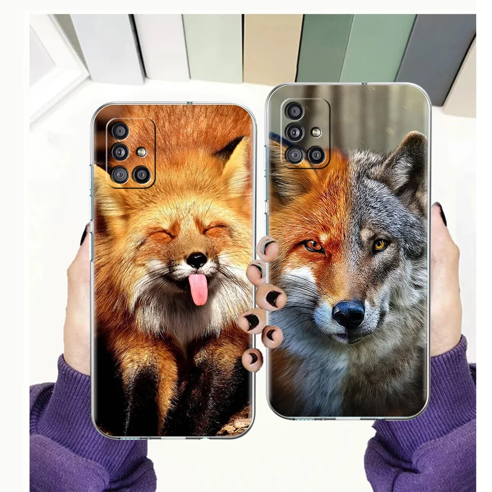 

The Fox Case for Samsung Galaxy A13 A22 A32 A52 A72 A51 A71 A11 A31 A41 M31 A01 A21S 5G Transparent Silicone Shell Coque TPU Bag