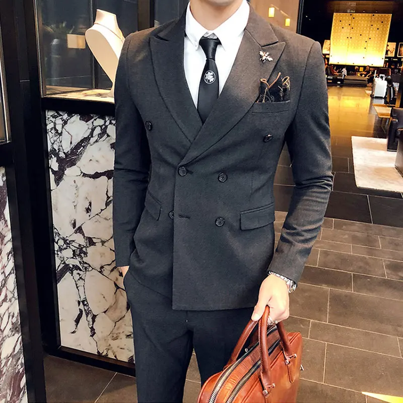 New Korean Slim Fit Suit Men Formal Romantic Weddings Modric Unique Costume Men 3 Piece Traje Para Boda Mens Clothes Ec5xft