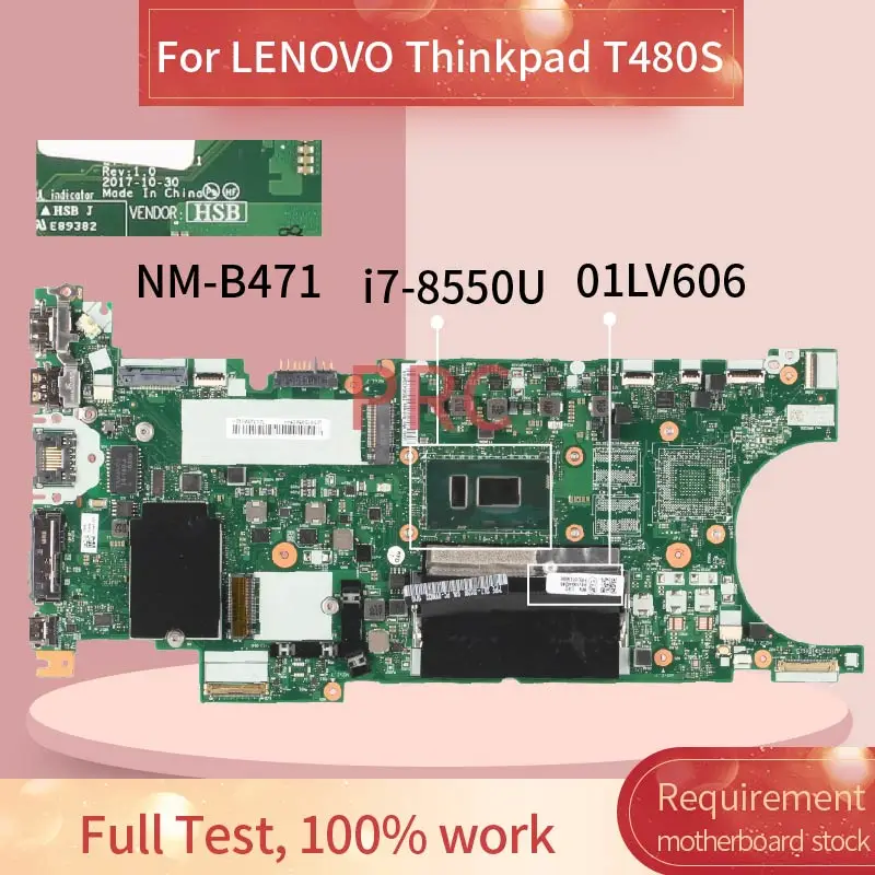 Billig 01AY070 Für LENOVO Thinkpad X1C I5-7300U 8GB Laptop Motherboard DX120 NM-B141 SR340 DDR4 Notebook Mainboard