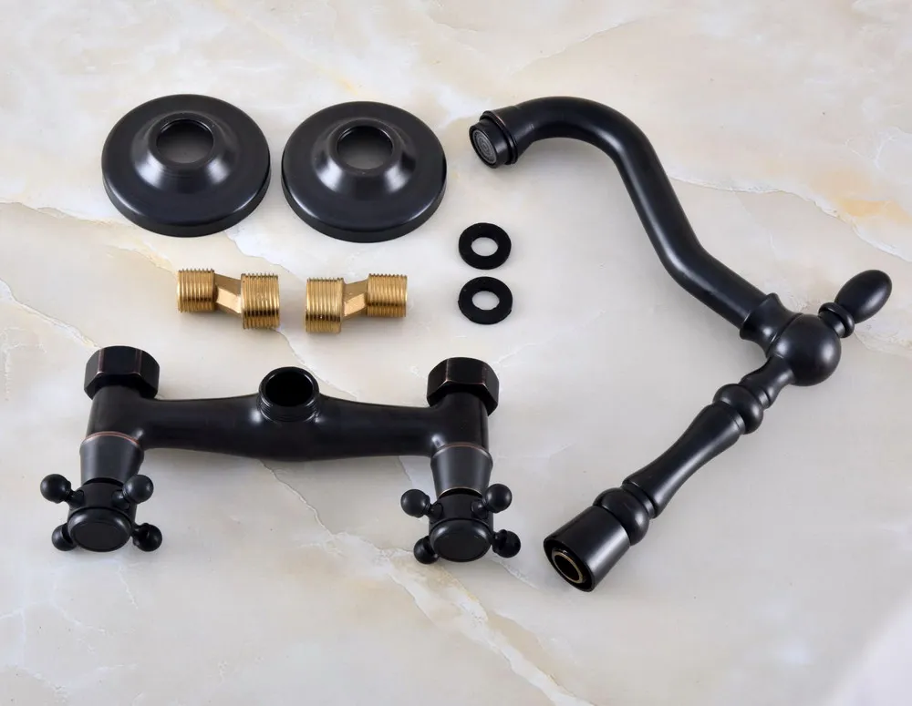 Черный масляный латунный смеситель для ванной и кухни раковины кран с поворотным