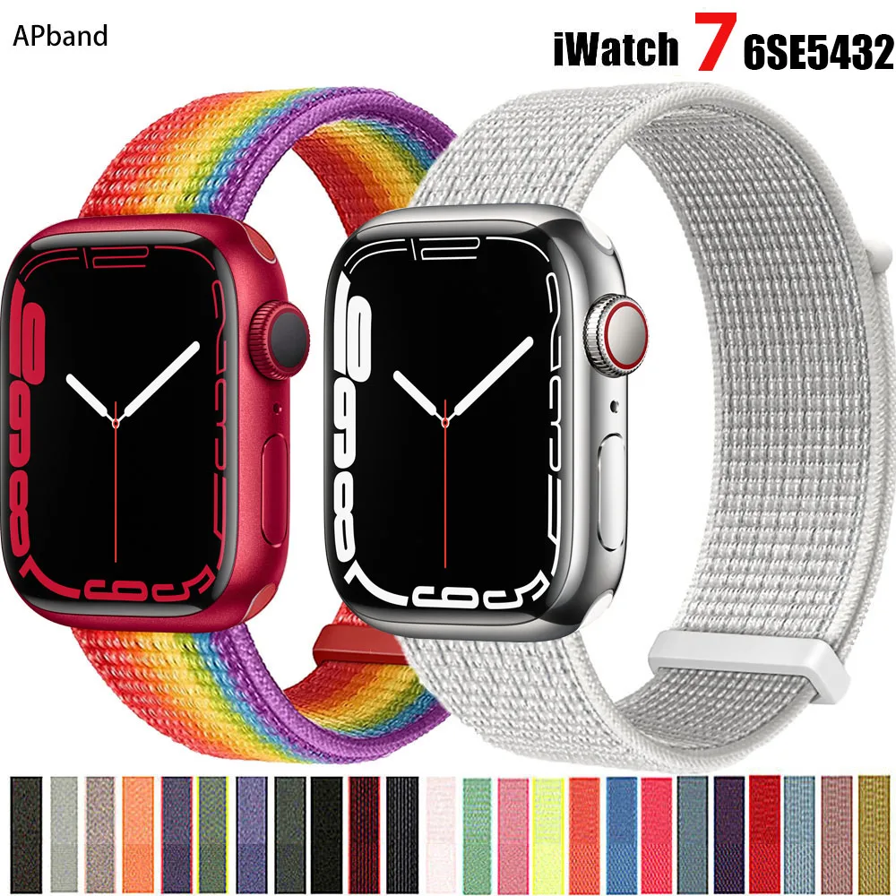 

Nylon Strap For apple watch band 44mm 40mm 42mm/38 45mm 41mm smartwatch Accessorie Solo Loop bracelet iWatch serie 3 4 5 6 7 se