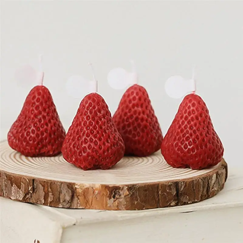 

8 Pcs Creative Strawberry Candles Mini Scented Candle Decorative Aromatic Candle
