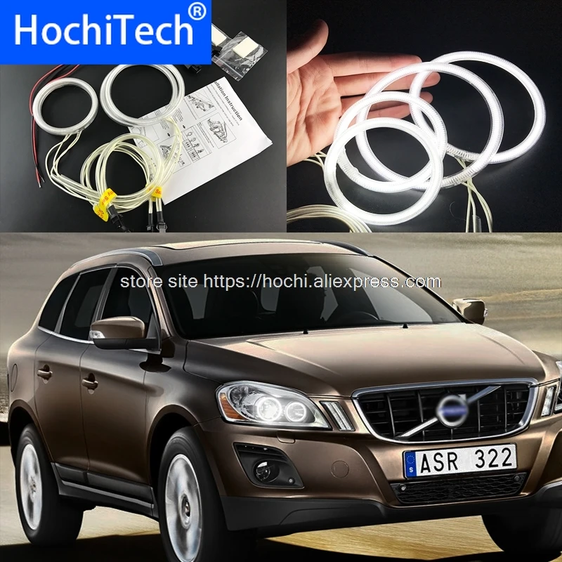 

HochiTech белый 6000K CCFL светильник для головы Halo Angel Demon Eyes Kit ангельские глазки светильник для Volvo XC60 S60 2009-2013 с проектором