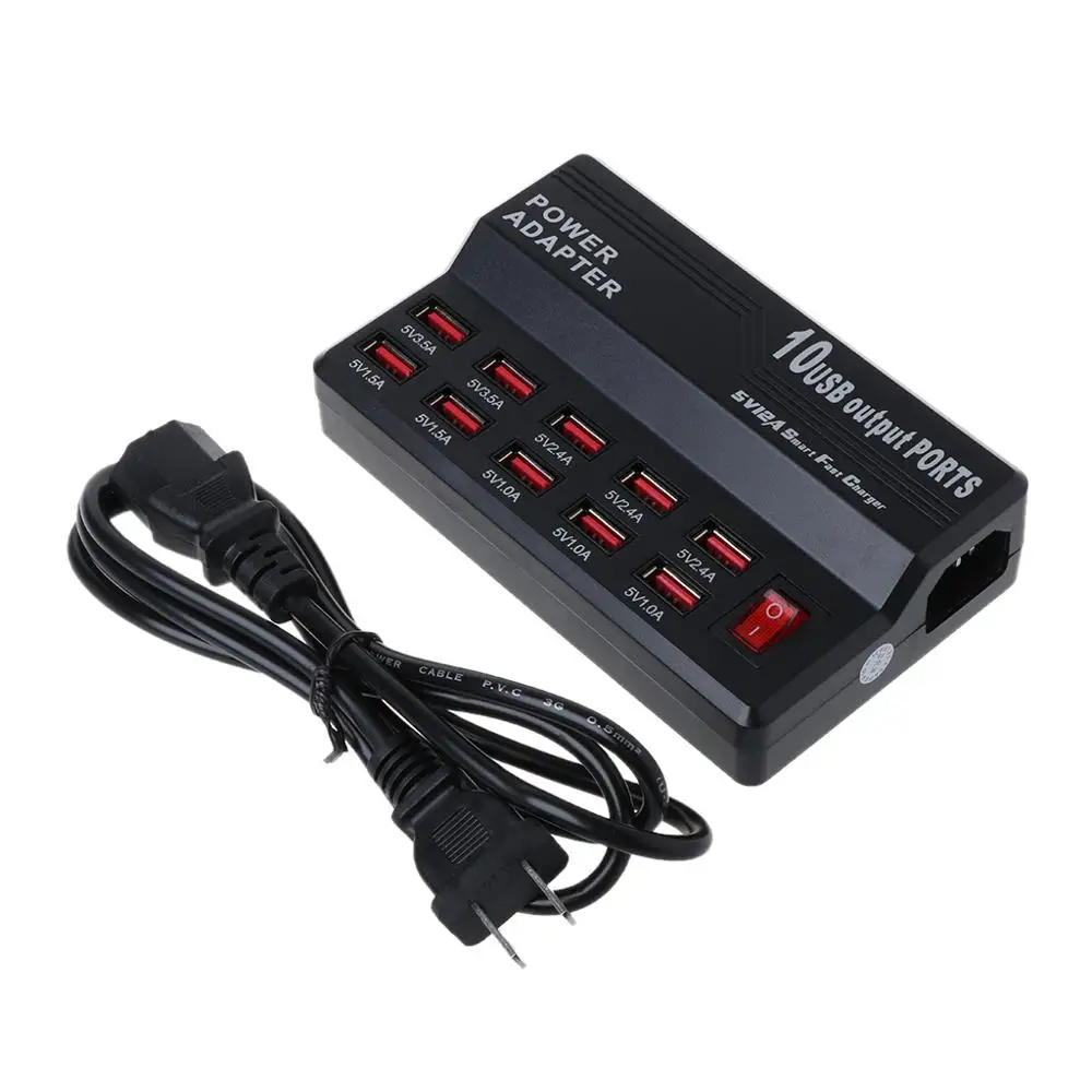 1 комплект, 10 портов, USB зарядное устройство, несколько портов, умная зарядная станция, концентратор для мобильного телефона, планшета, iPhone, iPad, samsung, аксессуары