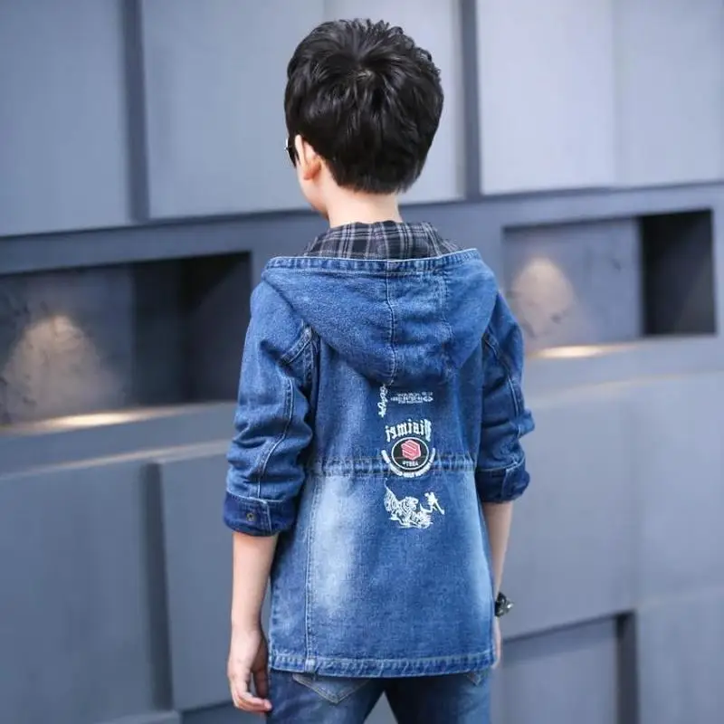 Детская джинсовая куртка Повседневный Кардиган для мальчиков ковбойская