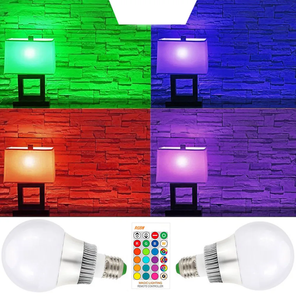 

E14 LED Bulb Super Bright With Remote Controller RGB Home Color Changing Aluminum PC Low Consumption Energy Saving