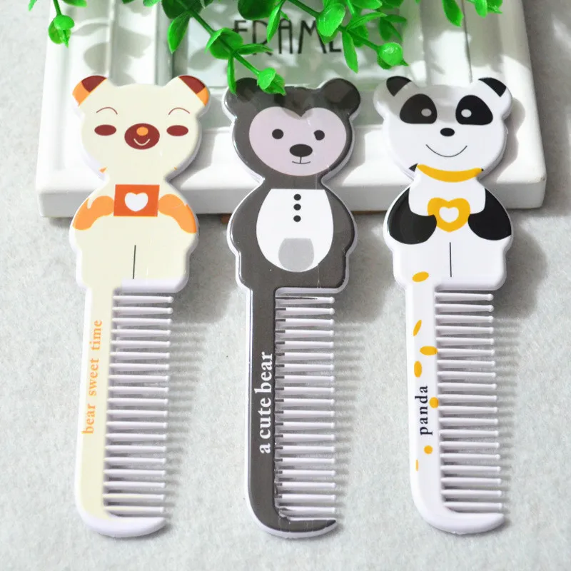 Расческа Складная для детей безопасная новорожденных с мультяшными животными