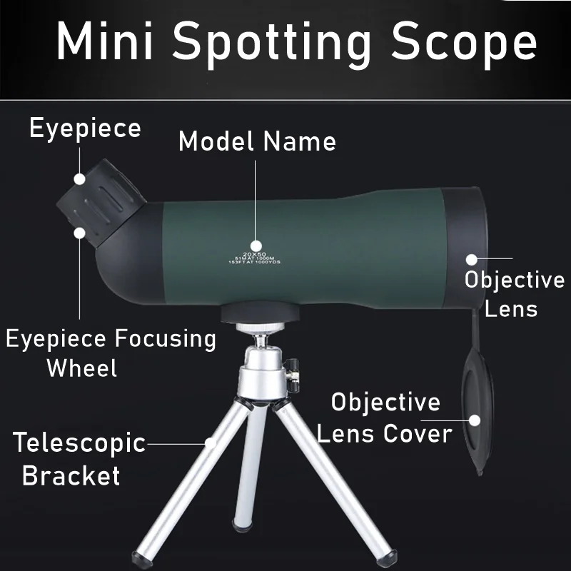 

Tongdaytech 20X Mini HD Monocular Telescope Zoom Phone Camera Lens Spotting Scope With Tripod For Iphone Xiaomi Watching Bird