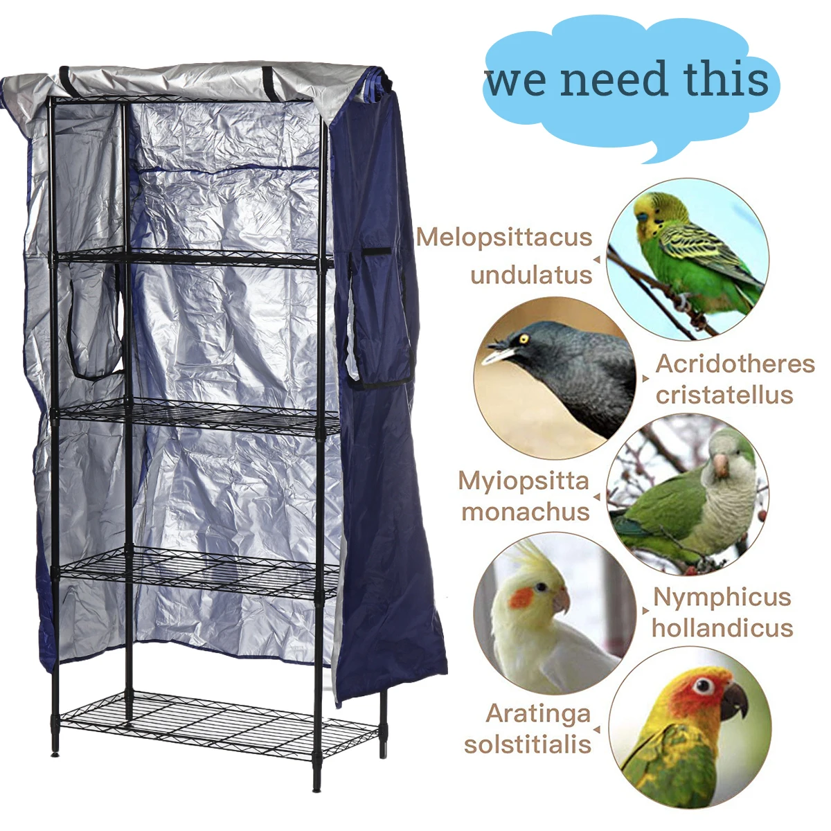 97x60x130CM Universal sunshade Bird Cage Cover Breathable dustproof Parrot Nests Light proof Supplies | Дом и сад