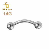 g23titan 14g titanium bananas big size curved barbells 100 titanium g23 body piercing jewelry ear cartilage earring lip rings