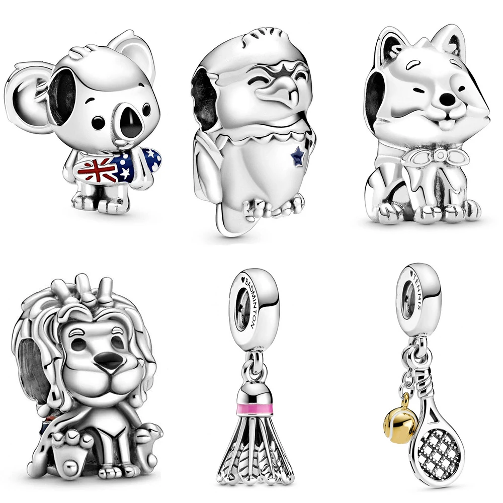

2020 NEW 100% 925 Sterling Silver Summer Cute Animal Movement Pendant Charm Fit DIY Women Bracelet Fashion Original Jewelry Gift