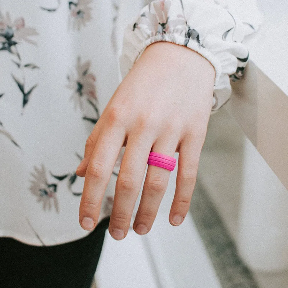 Простое кольцо из силикагеля для мужчин и женщин обручальное черное мягкое