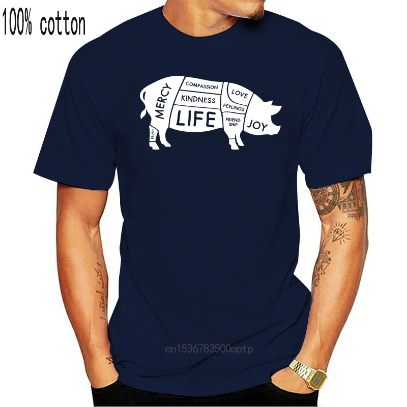 Счастливый веганских материалов поросенка футболка все размеры фруктов овощей