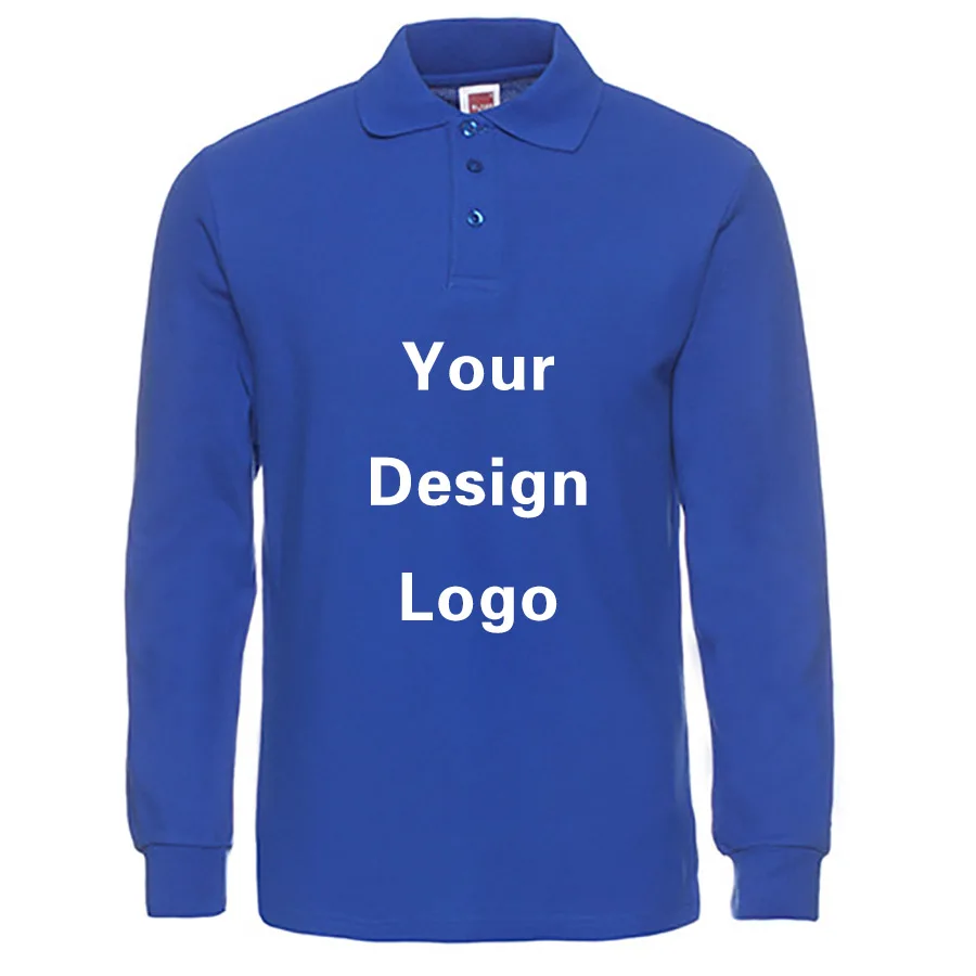 GILDAN Customized Men Long Sleeve Polo Shirts Add Your Own Picture on Your Personalized DIY Design Customized Tee T-Shirt
