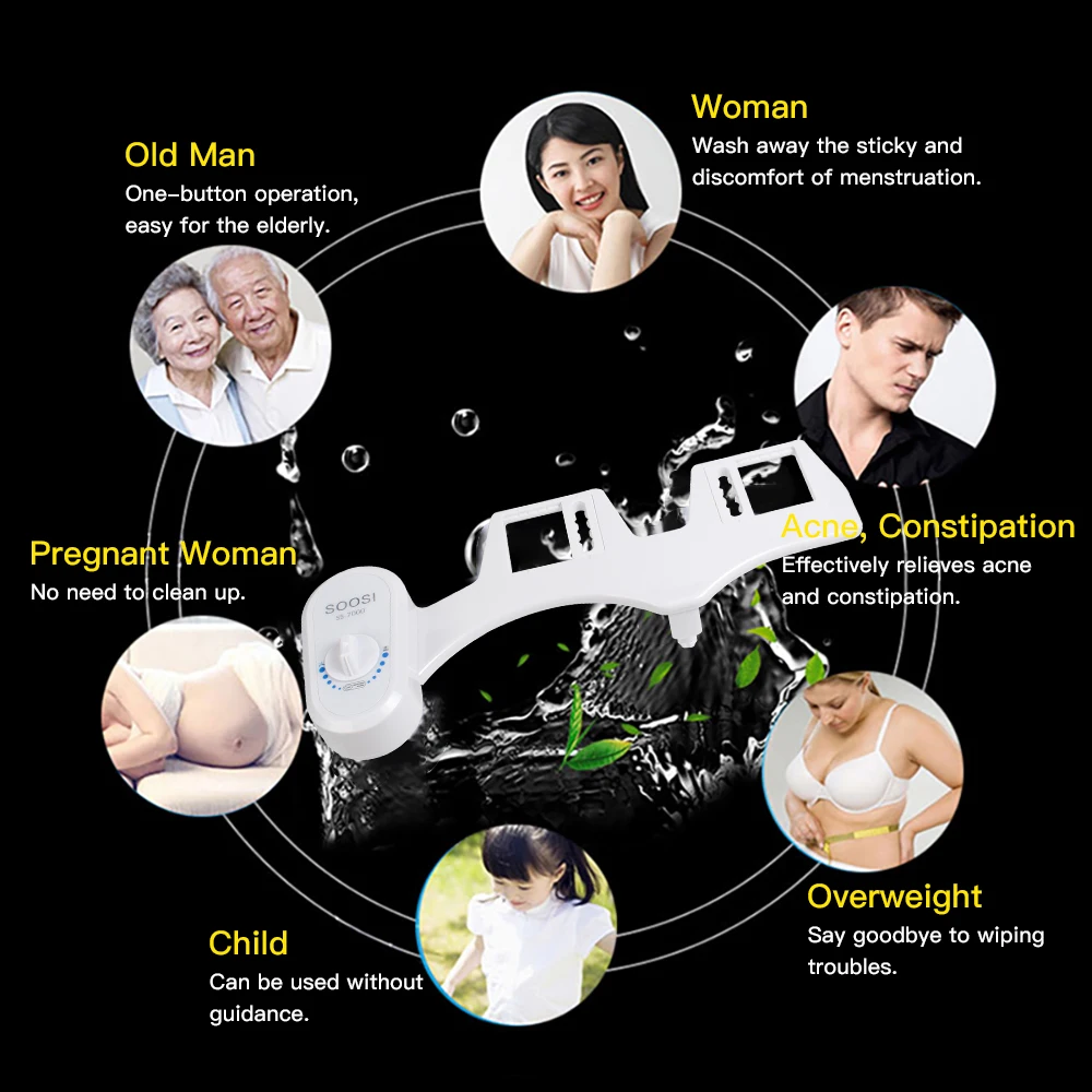 Неэлектрическое биде сиденье на унитаз или самоочистки насадка-пресная вода