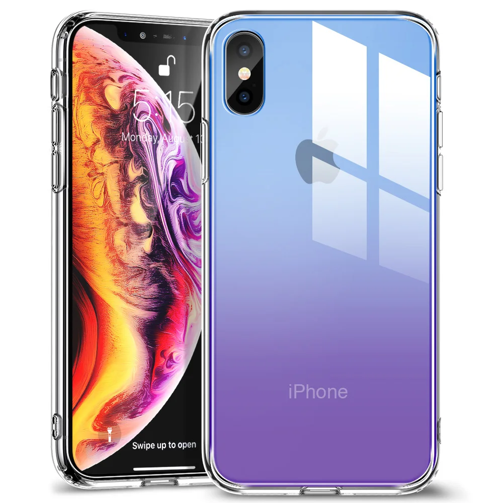 ESR чехол из закаленного стекла для iPhone 11 Pro X XR XS Max противоударный защитный чехол зеркальный чехол для Apple iPhone айфон 11 - Цвет: Blue and Purple