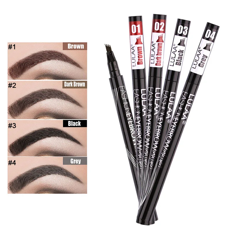 Четыре когти карандаш для бровей прочный водонепроницаемый натуральный черный
