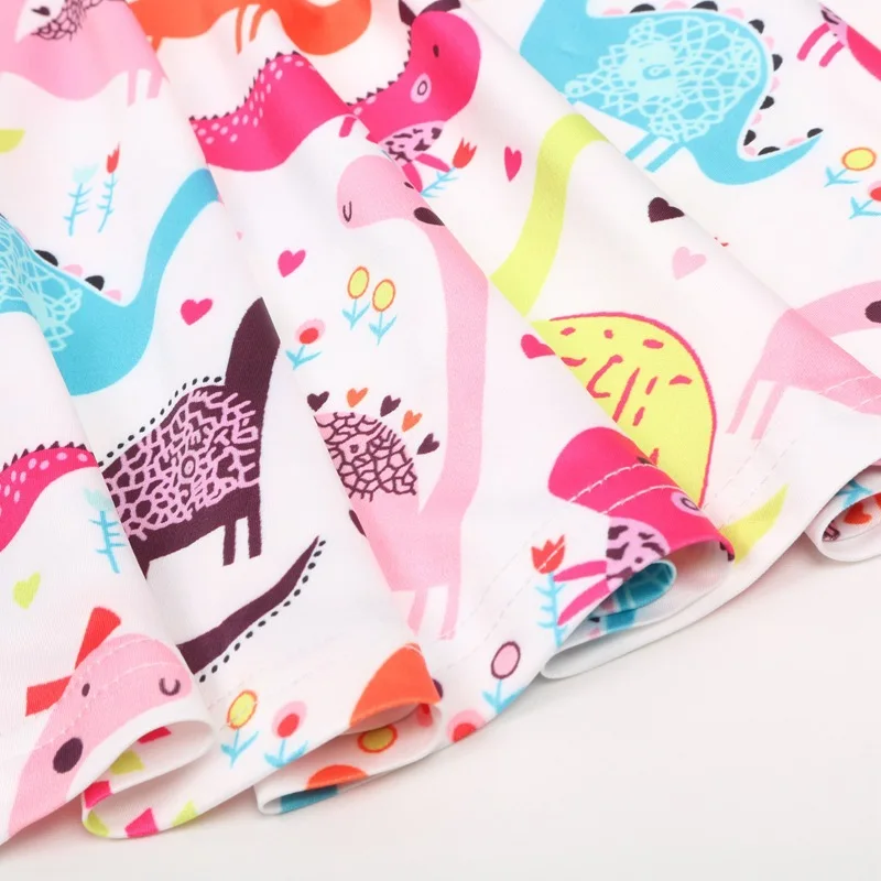 Платья для девочек-подростков с динозавром Летнее повседневное детское платье