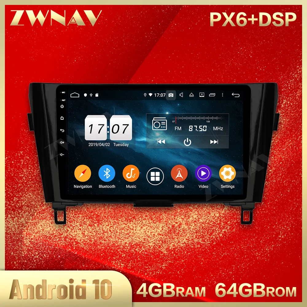 2 din Android 10 0 экран Автомобильный мультимедийный плеер для Nissan X TRAIL/Qashqai 2014 2020 Видео