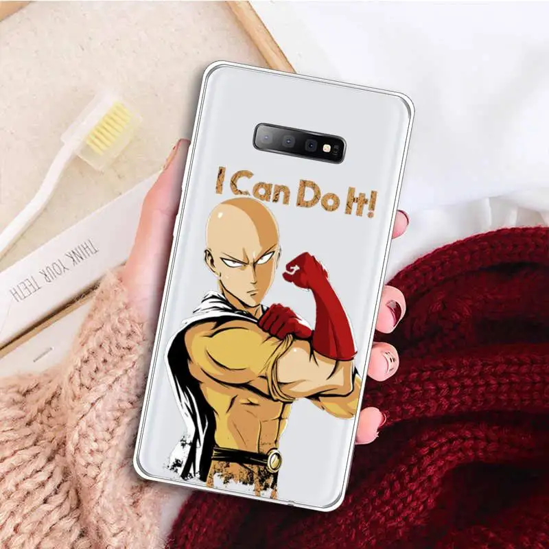 

Anime One Punch Man Phone Case Transparent for samsung A 21s 50 71 S 8 9 20 note 10 20 plus ultra