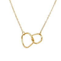 fashion double ring design clavicle chain couple necklace for women birthday present party jewelry