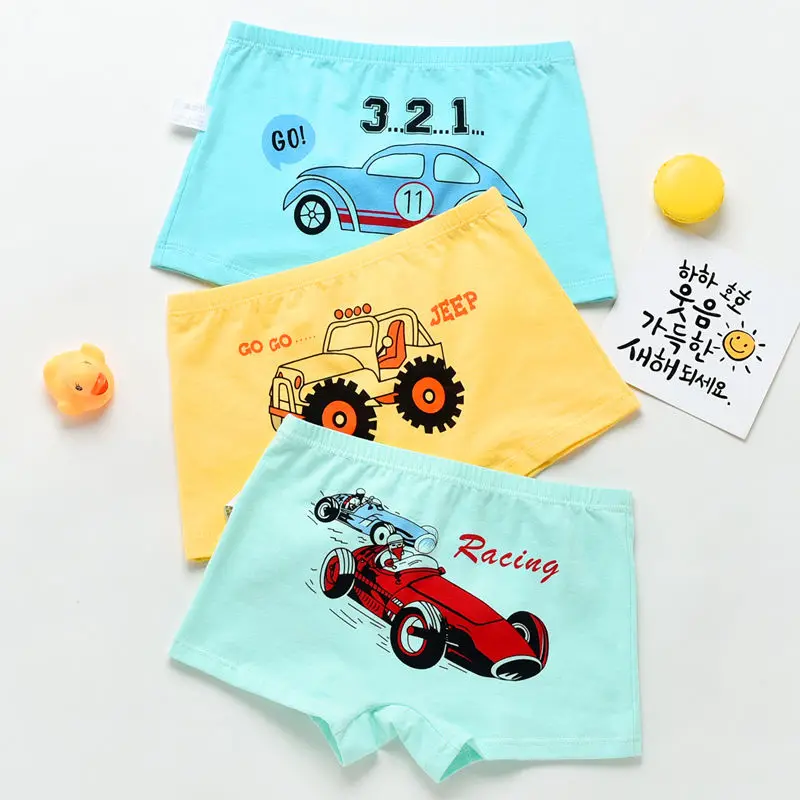 

Boys' Cotton Underwear Teenagers and Children's Boxer Briefs Kids Baby Cartoon Shorts Pants 1-13 Years