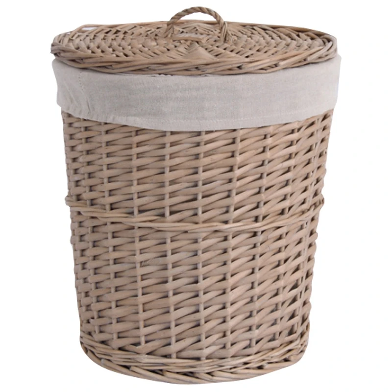 

NEW-Large Wicker Weave Storage Basket with Lid Dirty Clothes Toy Basket Laundry Basket Hand-Knitted Art