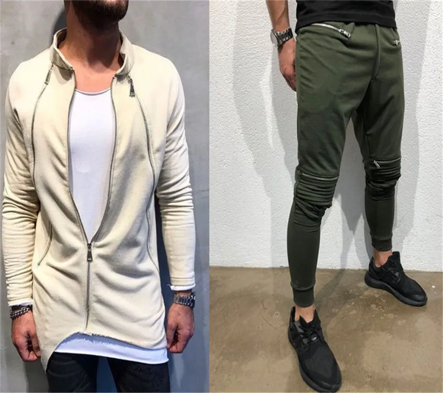 

2021 men's fashion new jacket sports, zipper+pants, combination suit, sports and leisure suit, fitness and leisure jogger suit