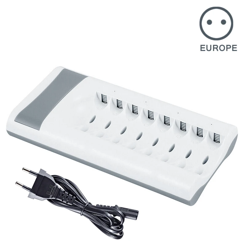 

Battery Charger Rechargeable 8 Slot Fast Charging Safe Portable Intelligent Widely Compatible DQ-Drop