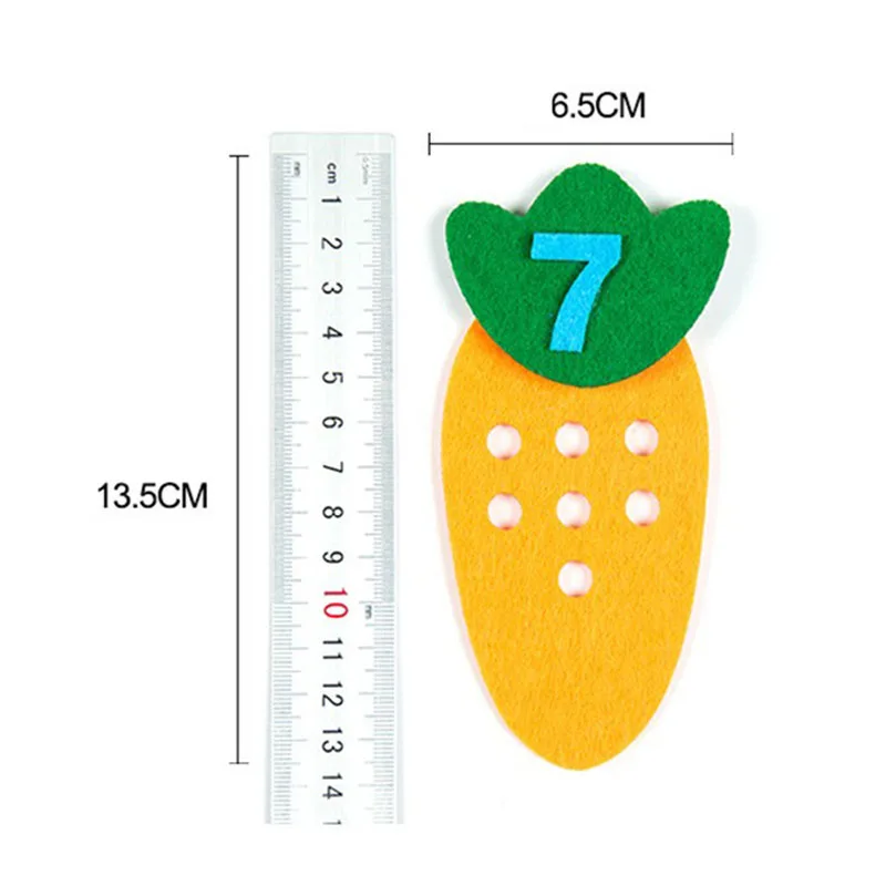 

1-10 Number Educational Toy Non-woven Children Puzzle Handmade DIY Math Toys Kindergarten Carrot Match Digital Teaching Aids