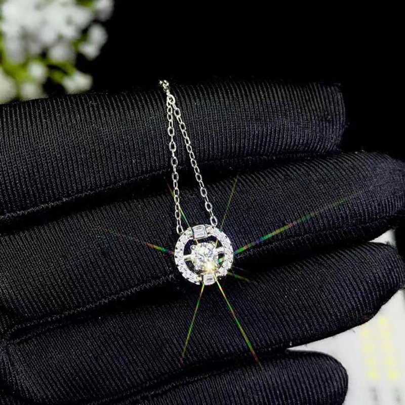 CoLife Jewelry 0.3ct D Color Moissanite Pendant for Young Girl 925 Silver Moissanite Necklace Pendant Birthday Gift for Woman