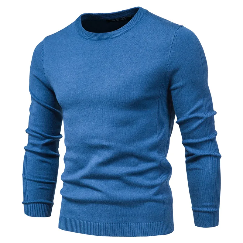 

2020 New Winter Thickness Pullover Men O-neck Solid Color Long Sleeve Warm Slim Sweaters Men Men's Sweater Pull Male Clothing