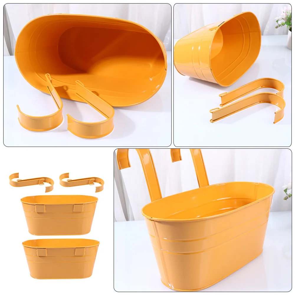 

2pcs Detachable Hook Flower Bucket Double Hook Hanging Bucket Iron Bucket