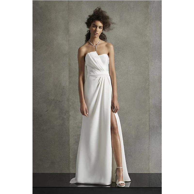 

Белое платье-футляр без рукавов, с бантом, в пол, элегантное официальное платье на молнии, с открытой спиной, женские вечерние платья