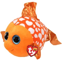 new 15cm ty big eyes beanie plush animal doll kawaii yellow pattern orange tail fish decorative toys child christmas gifts