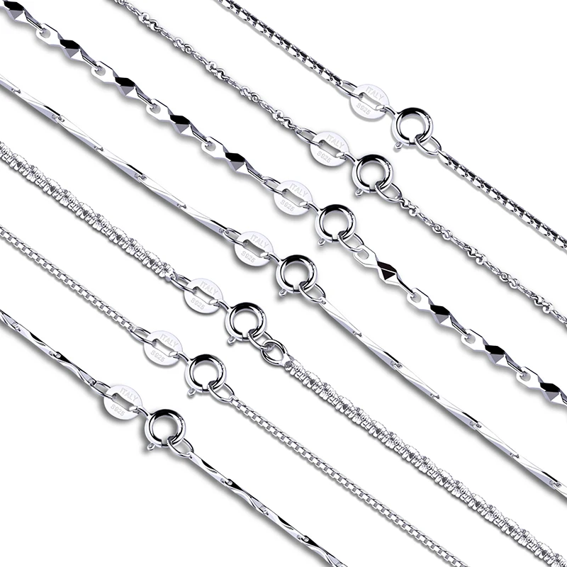 

GEM'S BALLET Classic Basic Chain 100% 925 Solid Sterling Silver Necklace Chain 40cm 45cm 50cm Fine Jewelry Fashion Pendant Link