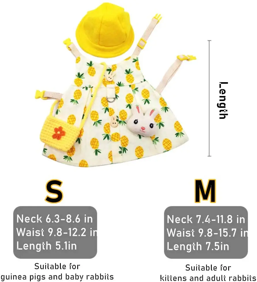 Conjunto de arn&eacute;s y correa para exteriores, bonito Chaleco de conejo, ropa con botones, decoraci&oacute;n para mascotas peque&ntilde;as, gatitos y animales peque&ntilde;os, para caminar-5