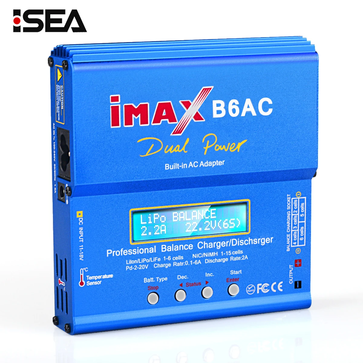 HTRC iMAX B6 AC 80 Вт B6AC RC зарядное устройство 6A двухканальный баланс зарядное устройство Li-Ion Nimh Nicd Lipo батарея цифровой ЖК-экран Dis зарядное устройство