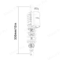 1Pair 330mm Motorcycle Adjustable Nitrogen Charged Rear Shock Absorbers Suspension For HONDA YAMAHA SUZUKI KAWASAKI ATV Scooter