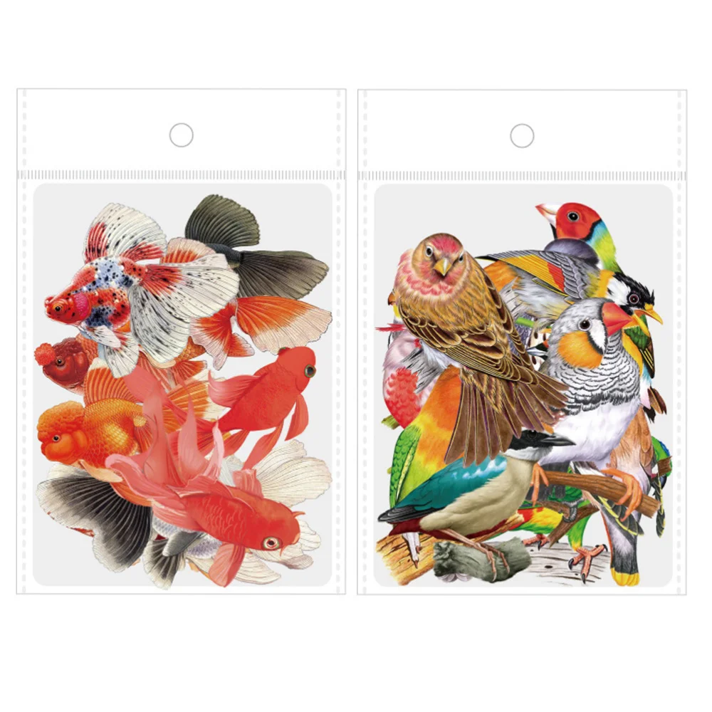 

2 Sets/60pcs Scrapbook Decorative Stickers Self-Adhesive Stickers DIY Decals