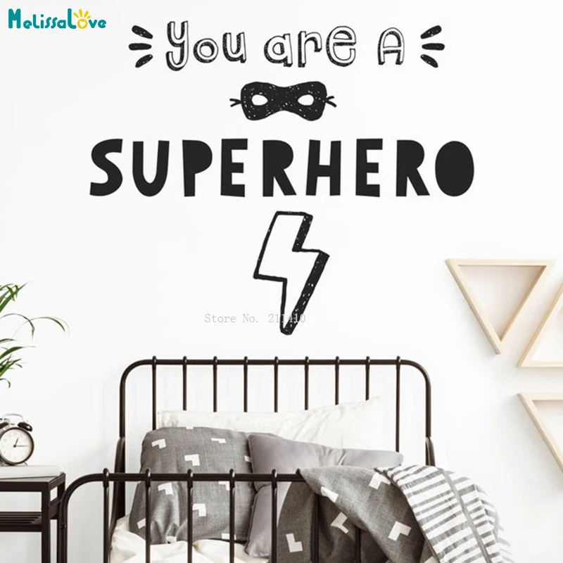 

Наклейка на стену с супергероями, для детской, для мальчиков, для спальни, милый дизайн, съемная виниловая Фреска, уникальный подарок YT4357